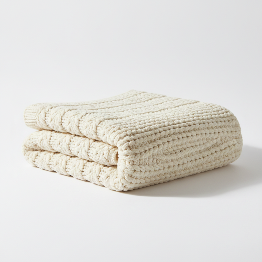 Cozy Knit Throw Blanket - Folded