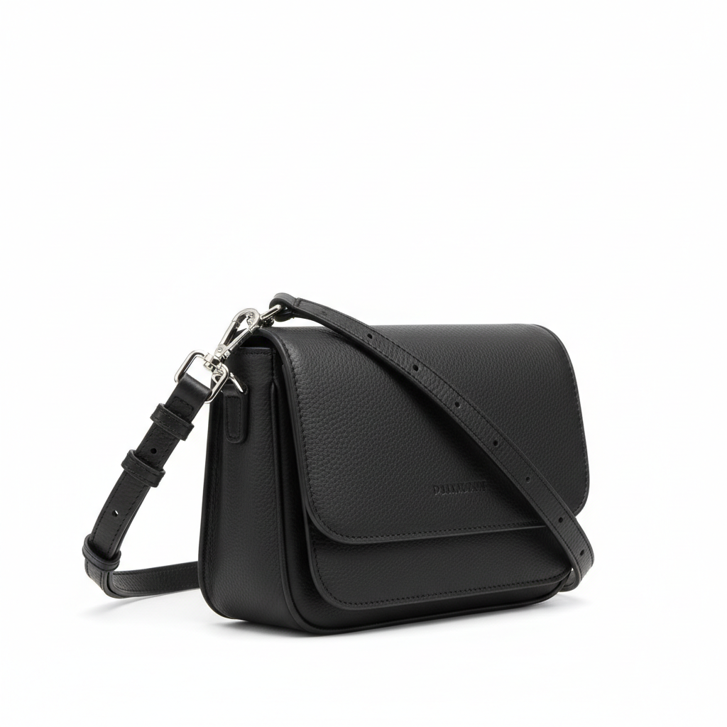 Leather Crossbody Bag - Angled