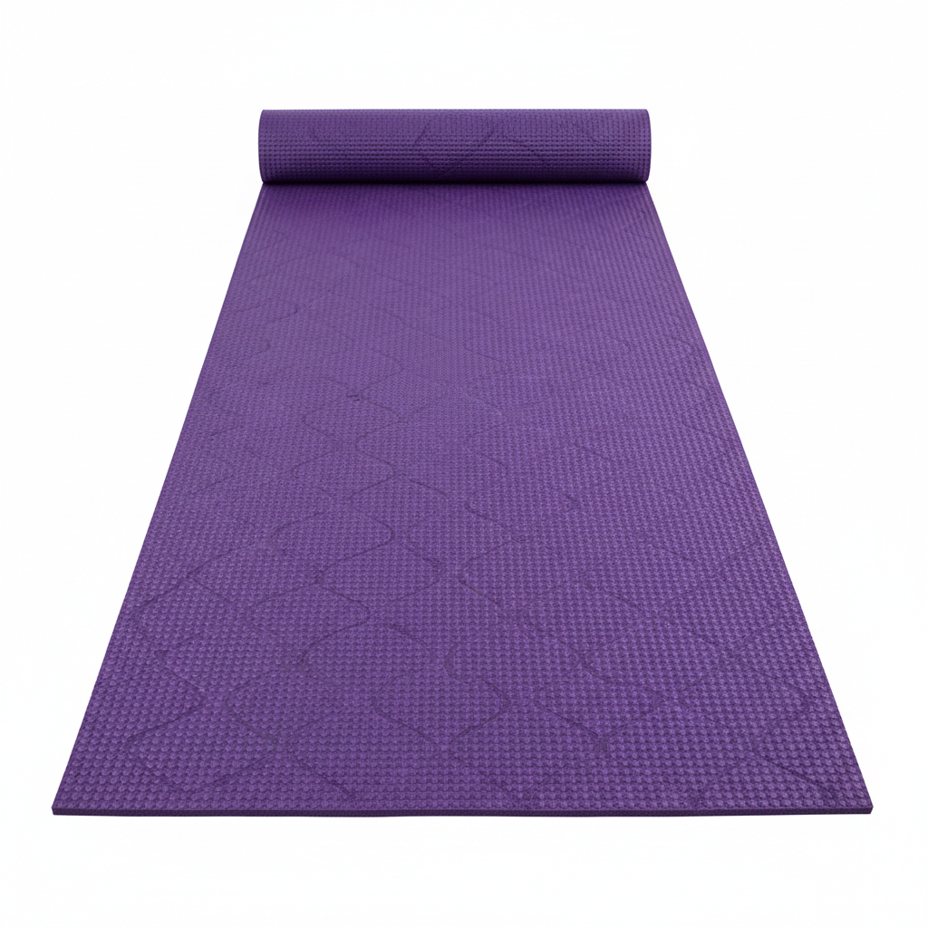 Non-Slip Yoga Mat - Unrolled Purple