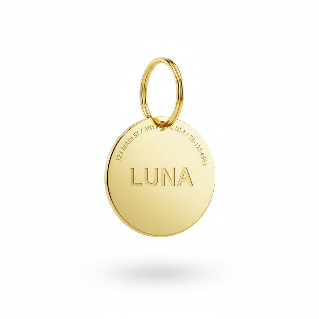 Pet ID Tag - Gold Circle