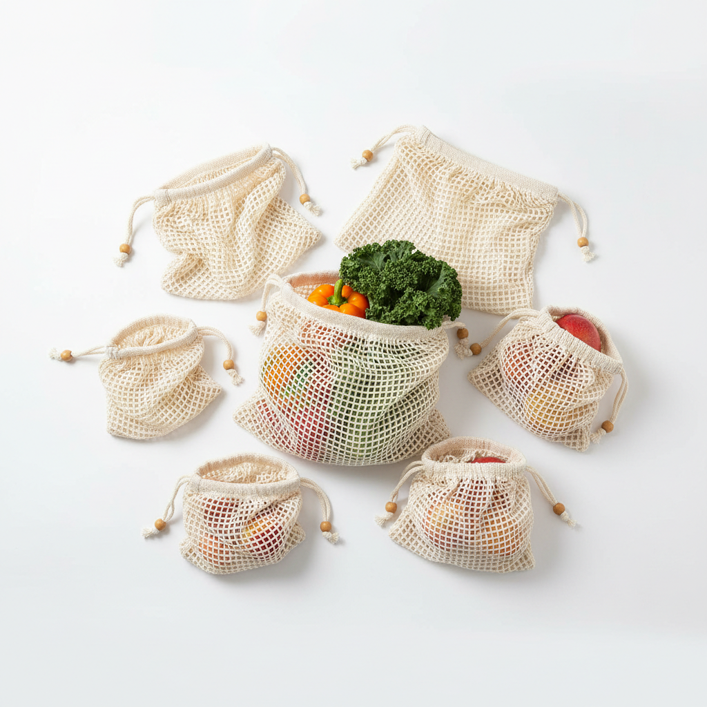 Reusable Produce Bag Set - Flat Lay