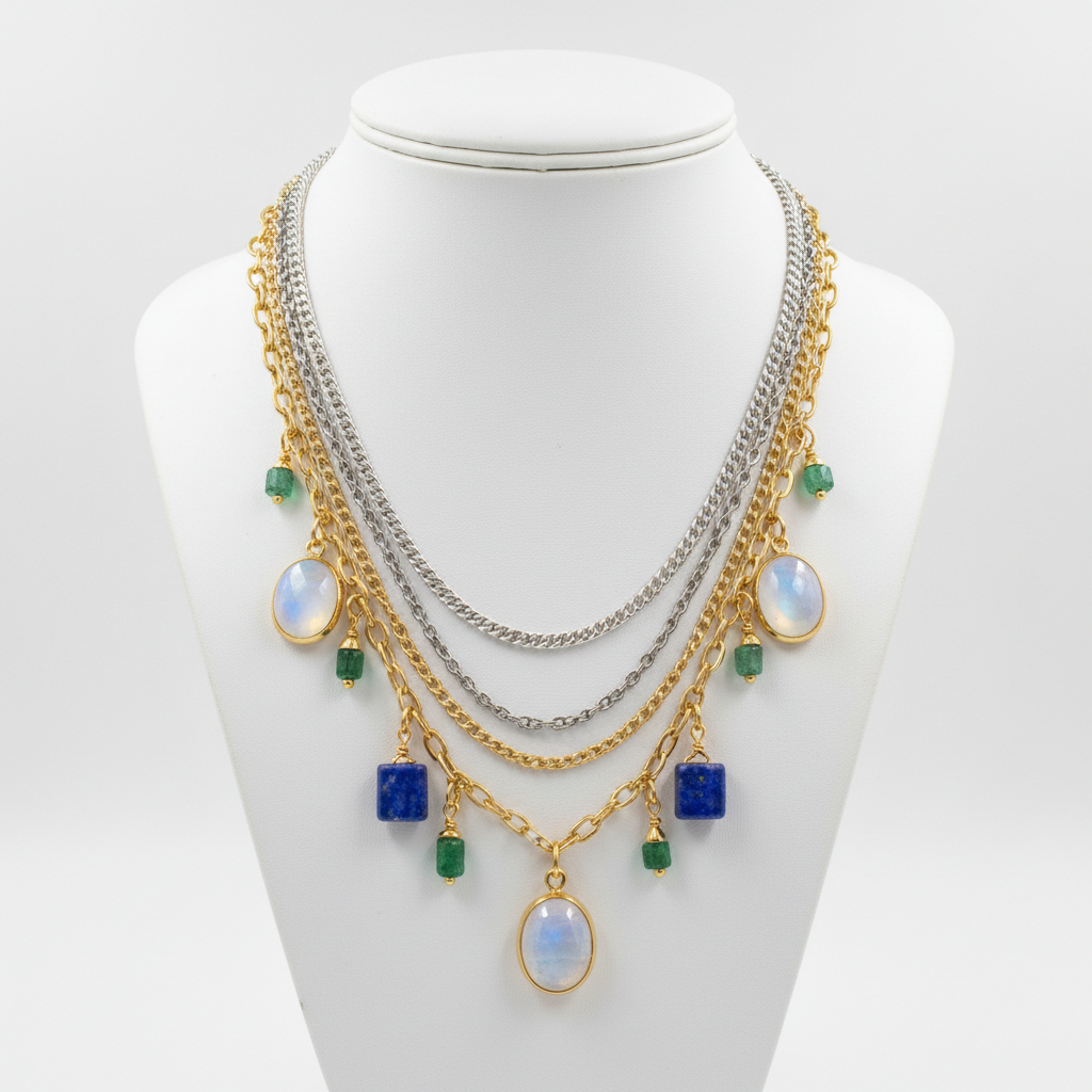 Statement Layered Necklace - Stand