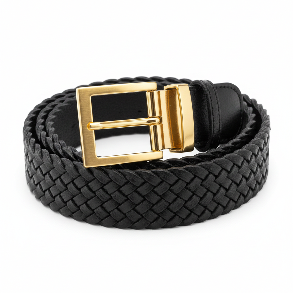 Woven Leather Belt - Coiled